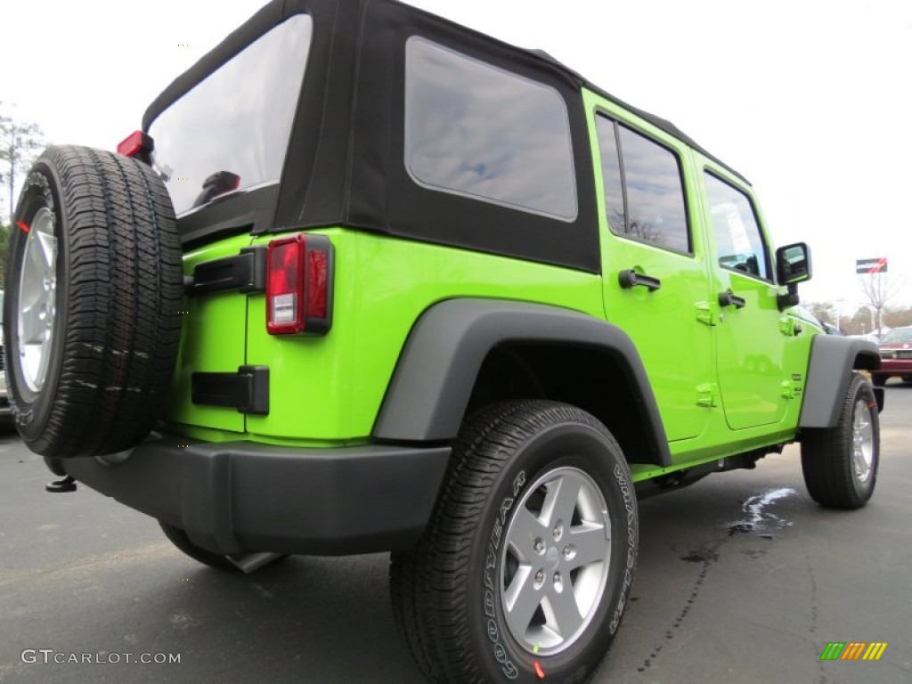 2013 Wrangler Unlimited Sport S 4x4 - Gecko Green Pearl / Black photo #3