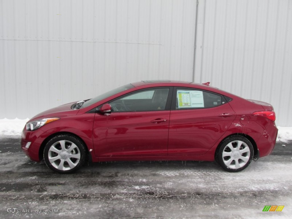 2012 Elantra Limited - Red Allure / Black photo #2