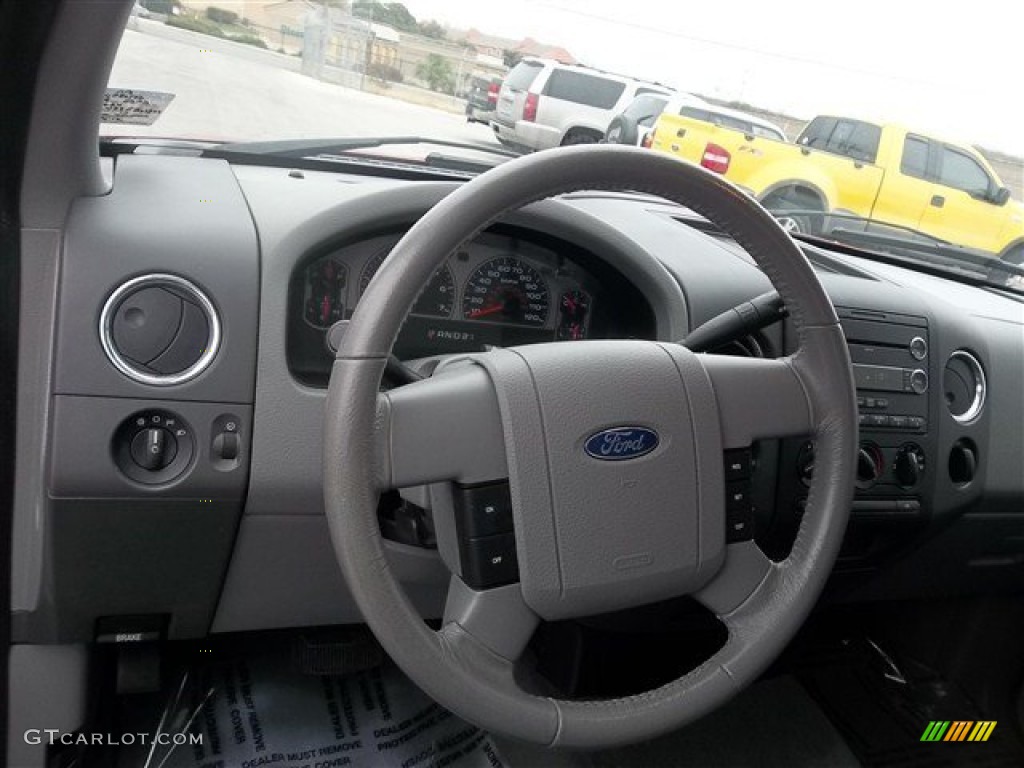2008 Ford F150 XLT SuperCab Medium/Dark Flint Steering Wheel Photo #75249306