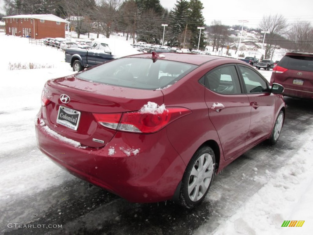 2012 Elantra Limited - Red Allure / Black photo #6