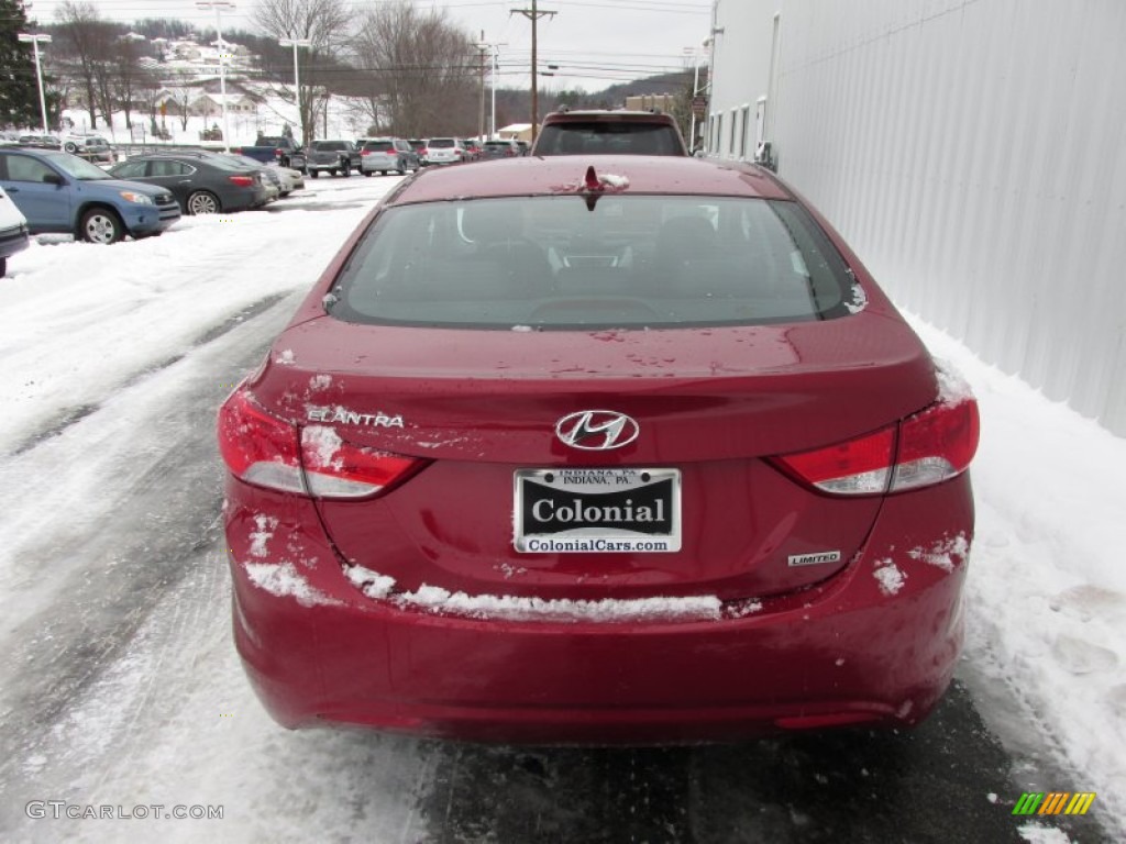 2012 Elantra Limited - Red Allure / Black photo #7