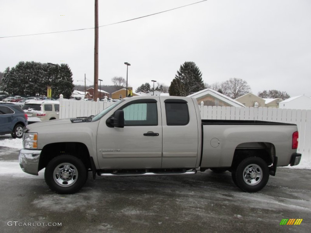Silver Birch Metallic 2008 Chevrolet Silverado 2500HD LT Extended Cab Exterior Photo #75251991