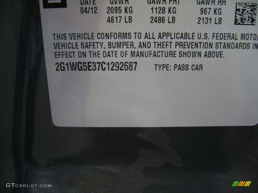 2012 Impala LT - Ashen Gray Metallic / Ebony photo #15