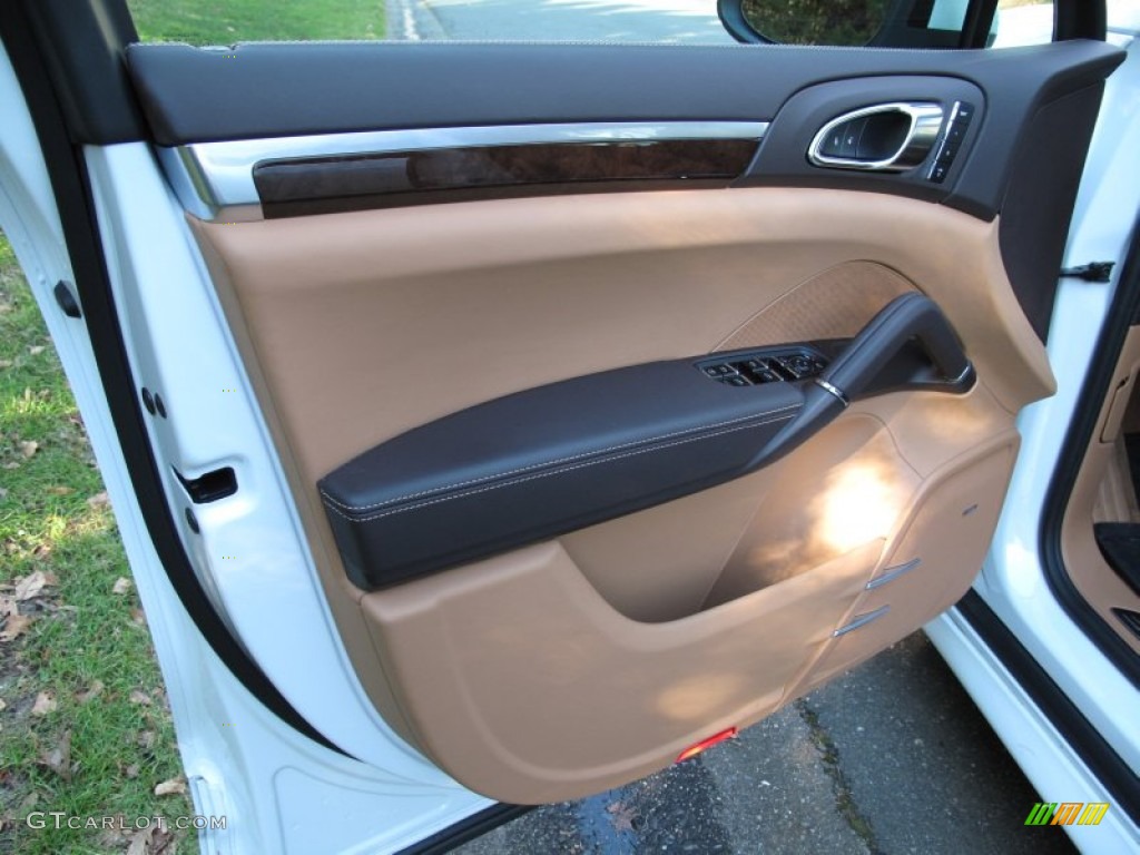 2013 Porsche Cayenne Turbo Natural Espresso/Cognac Door Panel Photo #75260805