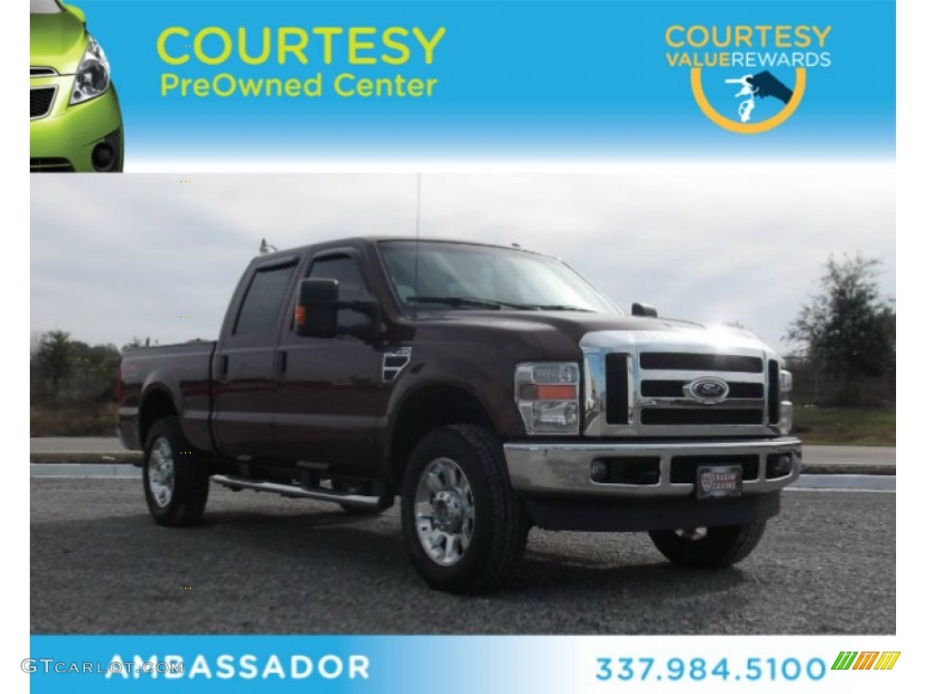 2009 F250 Super Duty Lariat Crew Cab 4x4 - Royal Red Metallic / Camel photo #1