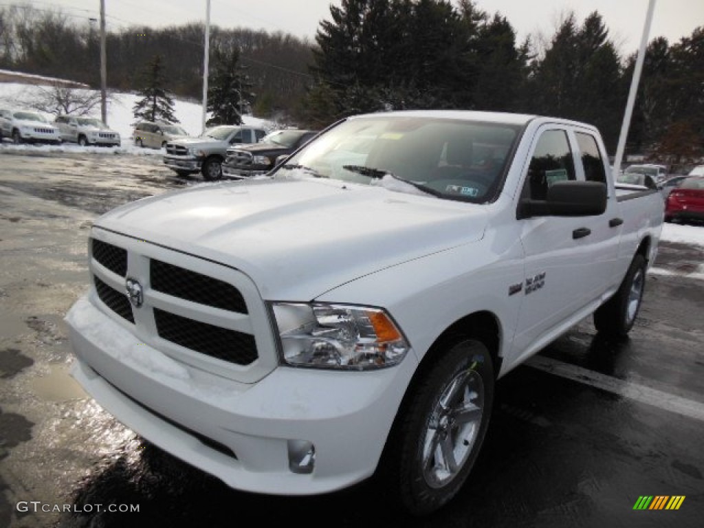 2013 1500 Express Quad Cab 4x4 - Bright White / Black/Diesel Gray photo #2