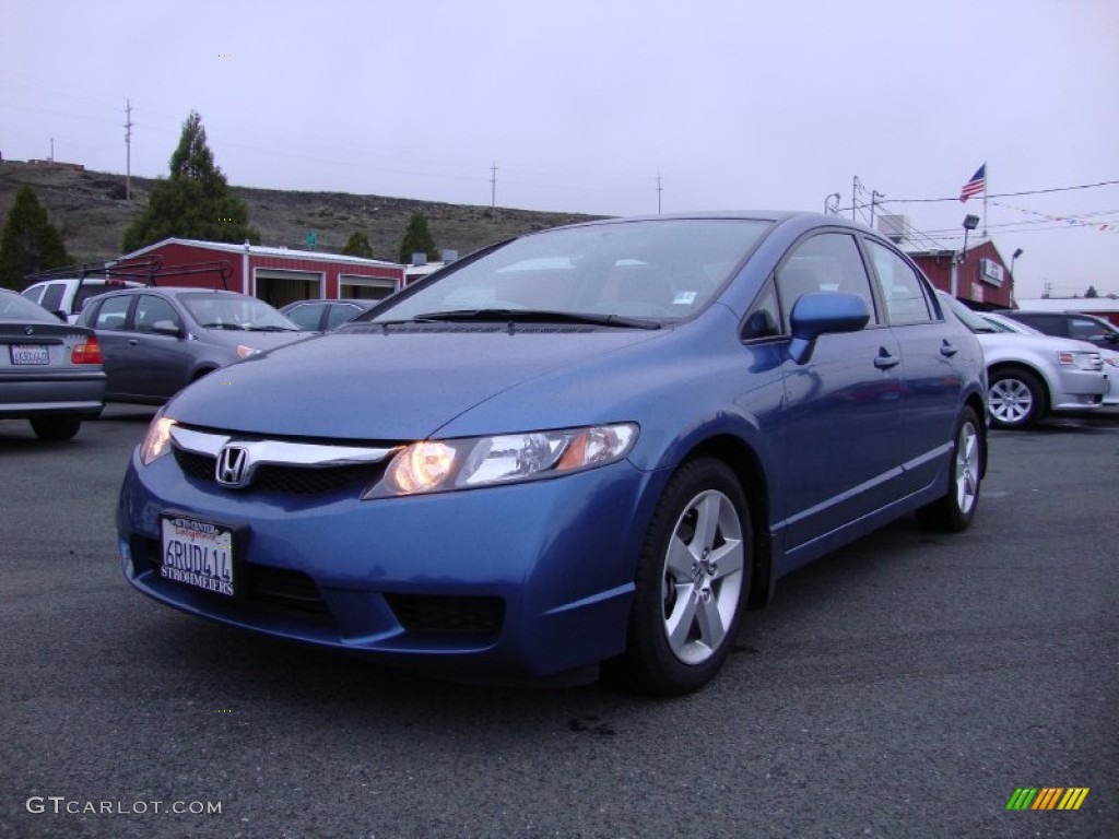 2011 Civic LX-S Sedan - Atomic Blue Metallic / Black photo #3