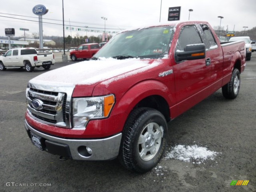 2011 F150 XLT SuperCab 4x4 - Red Candy Metallic / Steel Gray photo #3