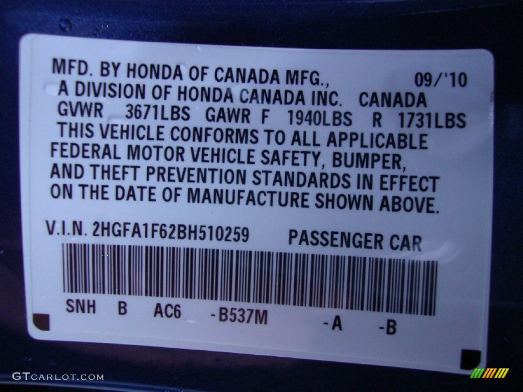 2011 Civic LX-S Sedan - Atomic Blue Metallic / Black photo #25