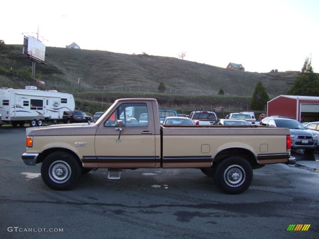 Light Chestnut 1988 Ford F250 XLT Lariat Regular Cab Exterior Photo #75266166