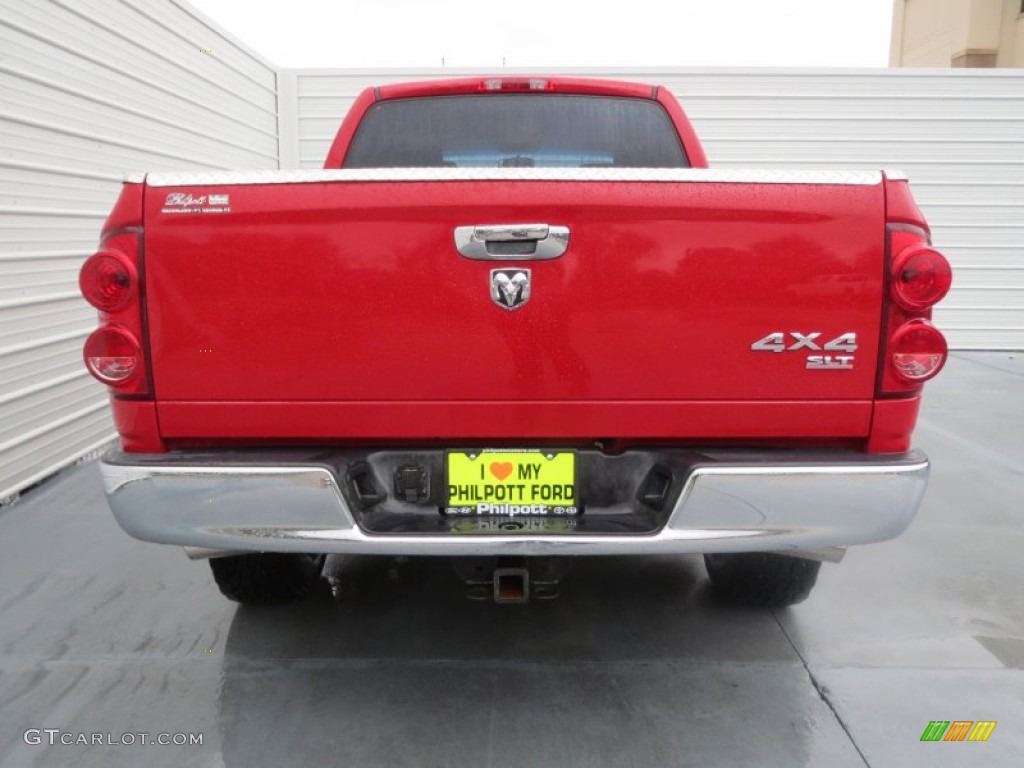 2007 Ram 1500 SLT Mega Cab 4x4 - Flame Red / Medium Slate Gray photo #4