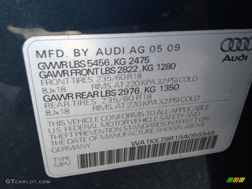 2009 Q5 3.2 Premium quattro - Meteor Gray Pearl Effect / Black photo #12