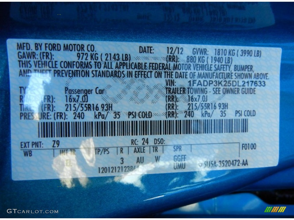2013 Focus SE Hatchback - Blue Candy / Medium Light Stone photo #12