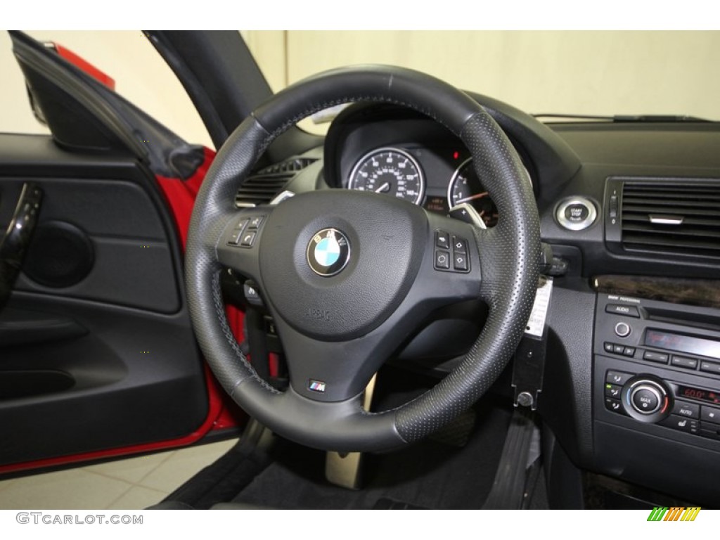 2011 BMW 1 Series 135i Coupe Black Steering Wheel Photo #75277437