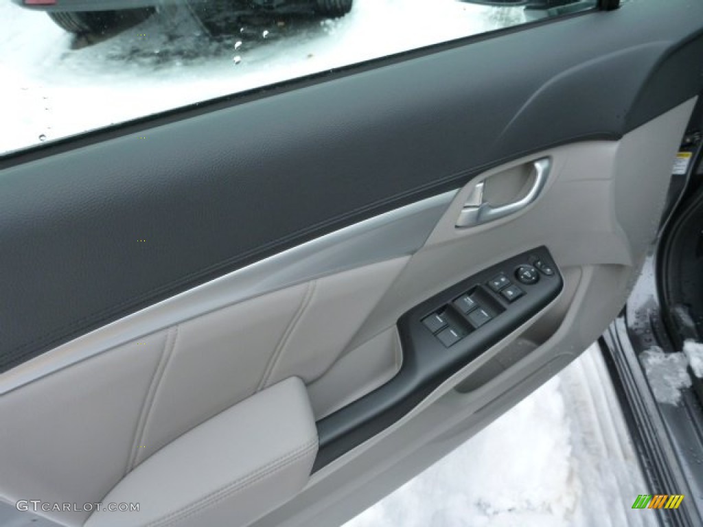 2013 Civic EX-L Sedan - Polished Metal Metallic / Gray photo #13