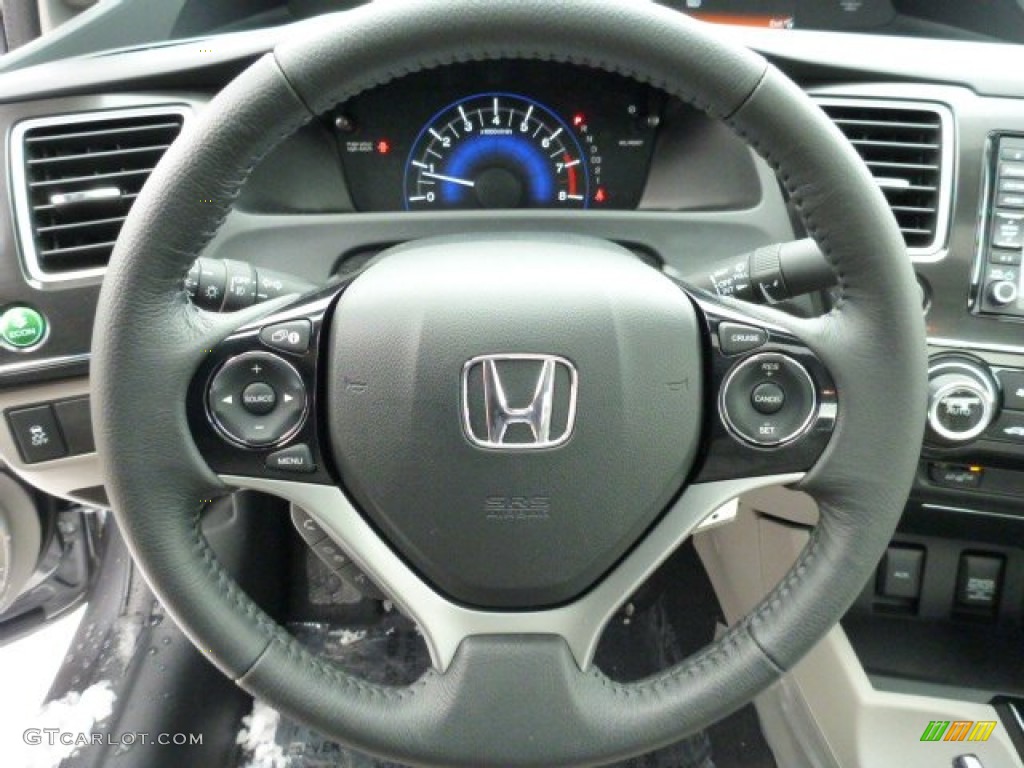 2013 Honda Civic EX-L Sedan Gray Steering Wheel Photo #75280386