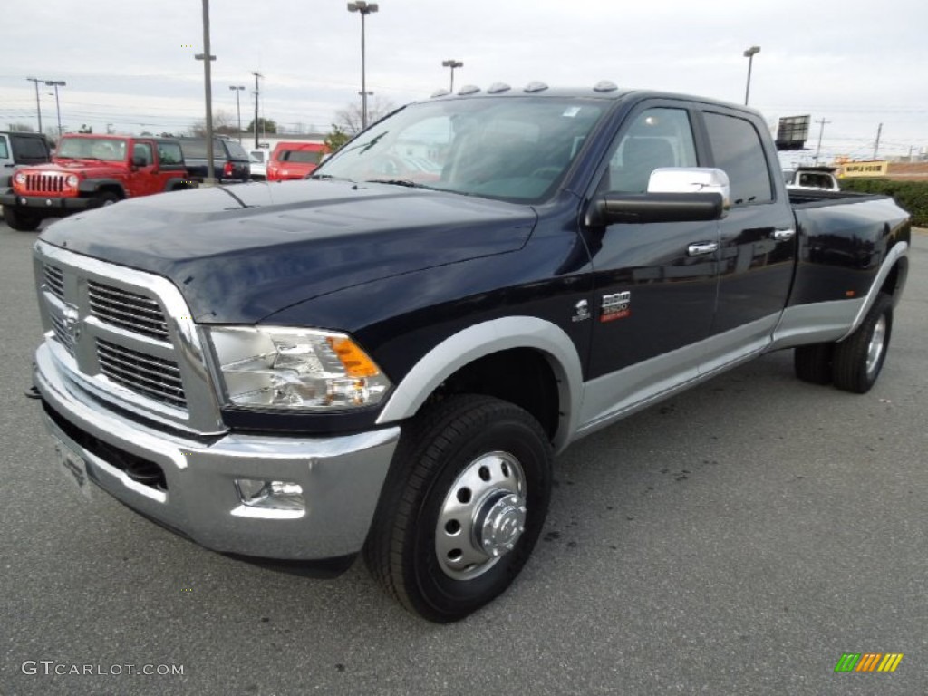 2012 Ram 3500 HD Laramie Crew Cab 4x4 Dually - True Blue Pearl / Dark Slate photo #1