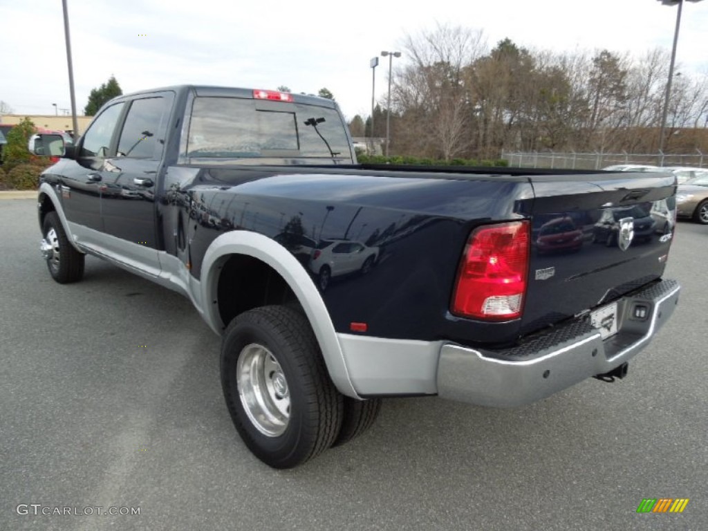2012 Ram 3500 HD Laramie Crew Cab 4x4 Dually - True Blue Pearl / Dark Slate photo #4