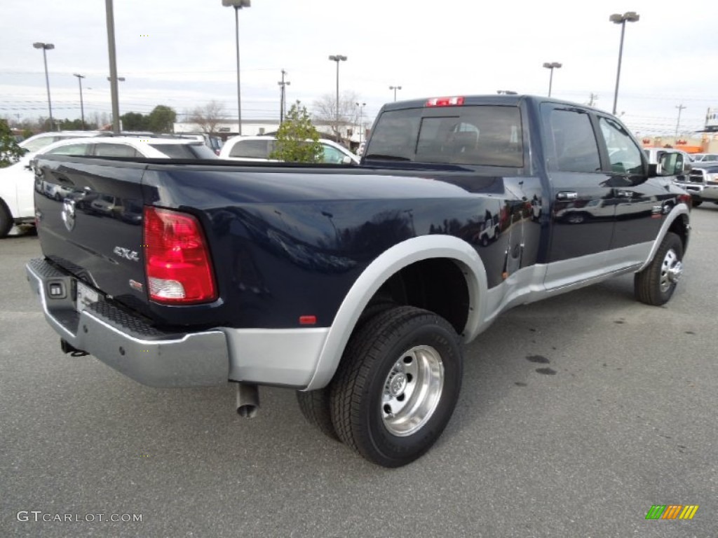 True Blue Pearl 2012 Dodge Ram 3500 HD Laramie Crew Cab 4x4 Dually Exterior Photo #75281961