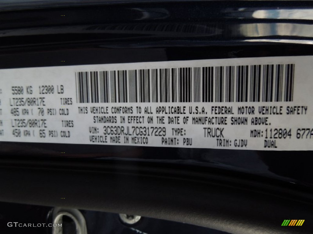 2012 Ram 3500 HD Laramie Crew Cab 4x4 Dually - True Blue Pearl / Dark Slate photo #8