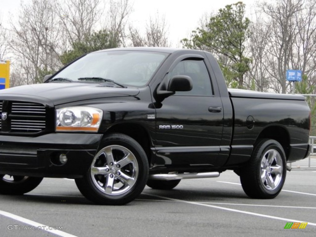 2006 Ram 1500 Sport Regular Cab - Brilliant Black Crystal Pearl / Khaki Beige photo #5