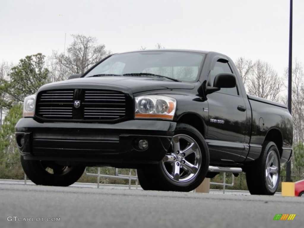 2006 Ram 1500 Sport Regular Cab - Brilliant Black Crystal Pearl / Khaki Beige photo #7