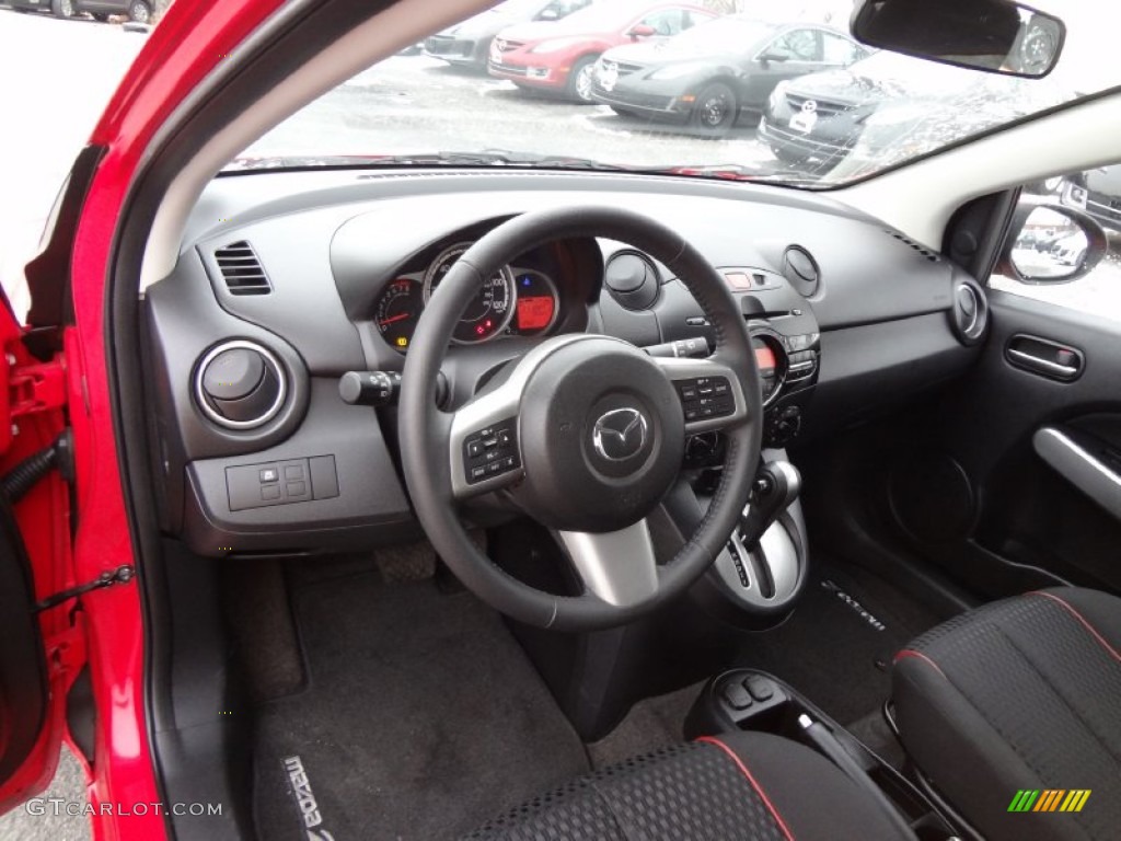 Black/Red Piping Interior 2011 Mazda MAZDA2 Touring Photo #75284427