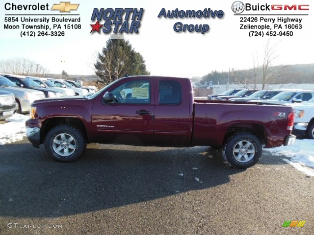 2013 Sierra 1500 SLE Extended Cab 4x4 - Sonoma Red Metallic / Ebony photo #1