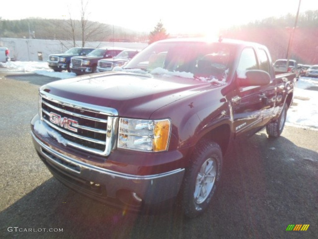2013 Sierra 1500 SLE Extended Cab 4x4 - Sonoma Red Metallic / Ebony photo #2