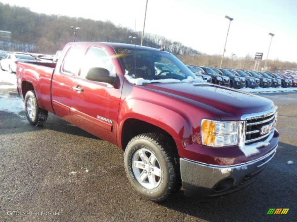 2013 Sierra 1500 SLE Extended Cab 4x4 - Sonoma Red Metallic / Ebony photo #4