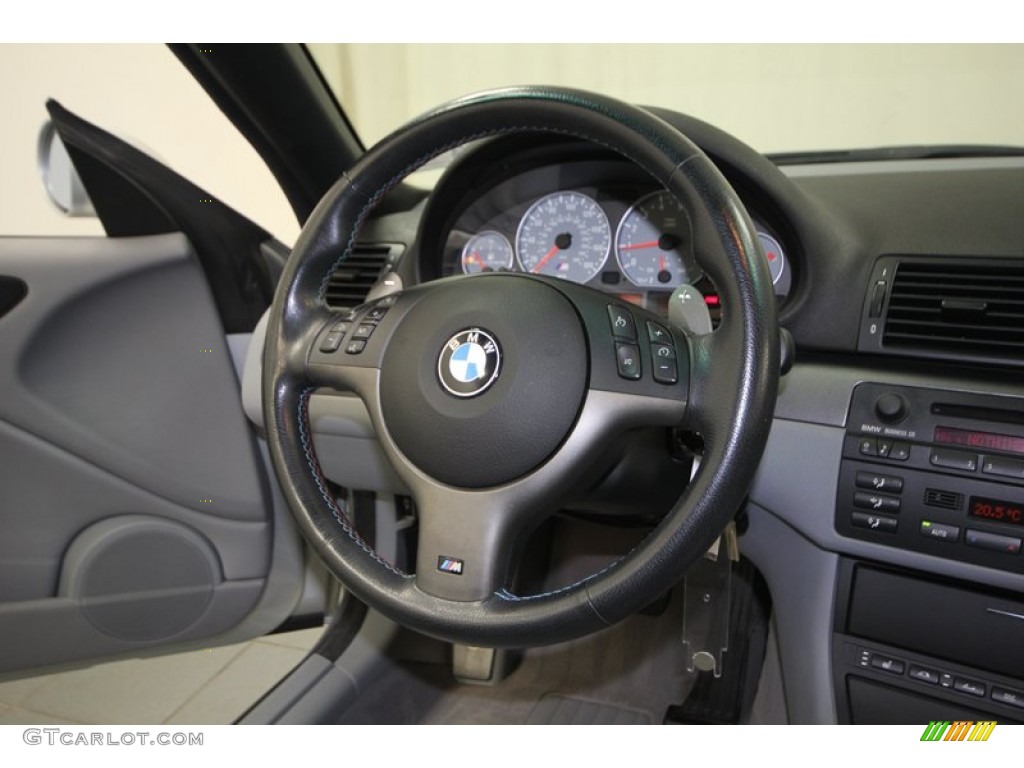 2002 BMW M3 Convertible Grey Steering Wheel Photo #75286593