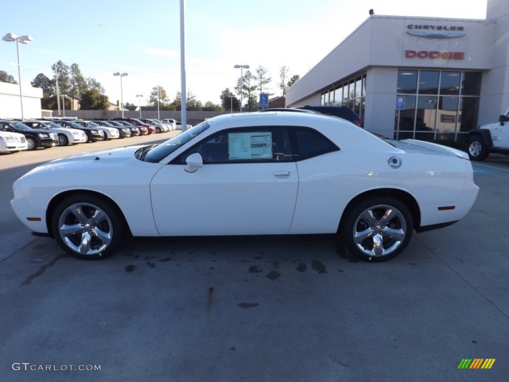 2013 Challenger SXT Plus - Bright White / Radar Red/Dark Slate Gray photo #2