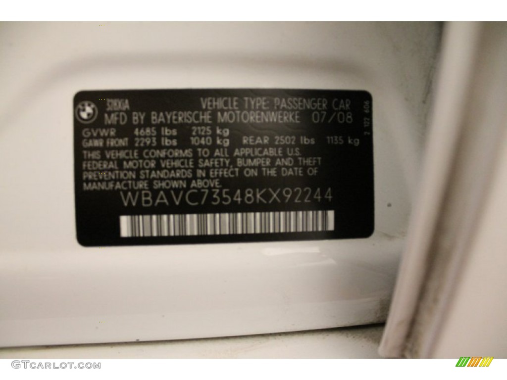 2008 3 Series 328xi Sedan - Alpine White / Black photo #14