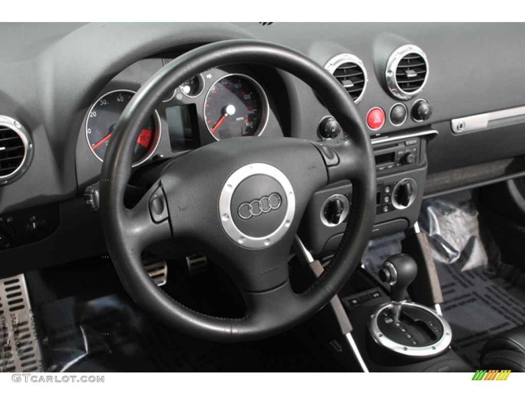 2004 Audi TT 1.8T Roadster Charcoal Steering Wheel Photo #75292417