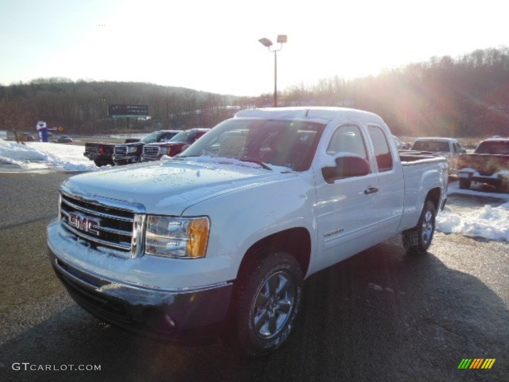 2013 Sierra 1500 SLE Extended Cab 4x4 - Summit White / Ebony photo #2