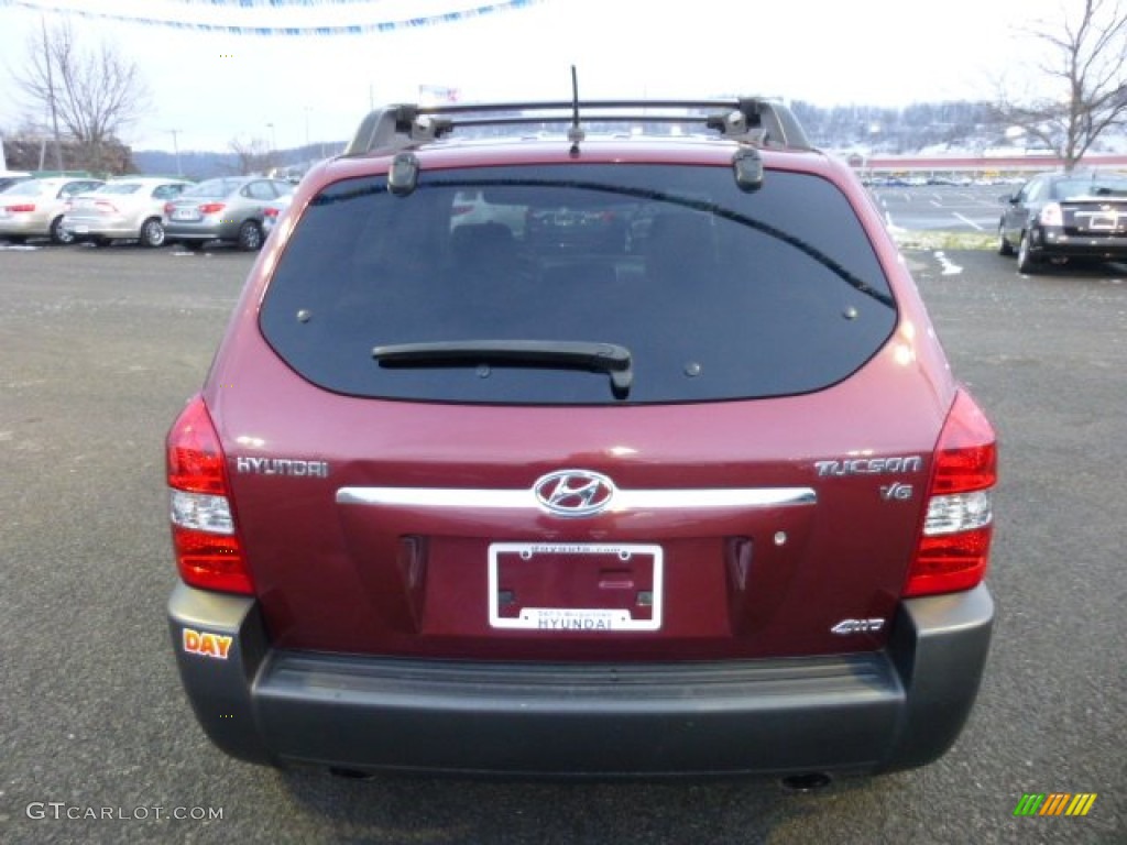 2007 Tucson SE 4WD - Mesa Red Metallic / Beige photo #6