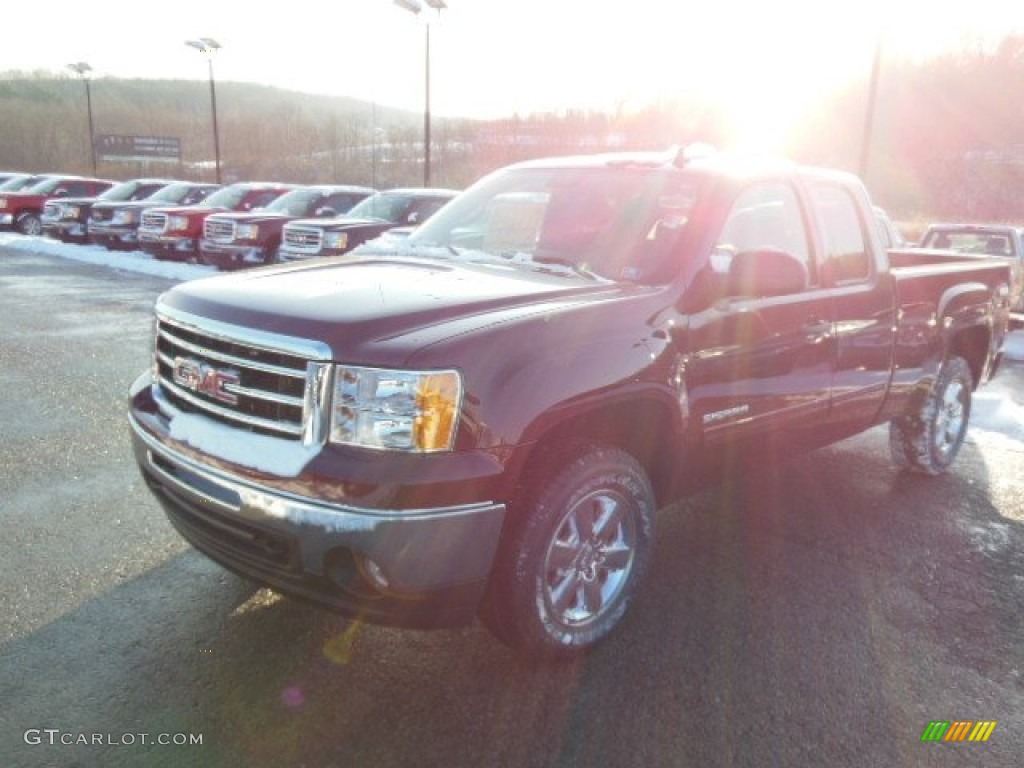 2013 Sierra 1500 SLE Extended Cab 4x4 - Sonoma Red Metallic / Ebony photo #2