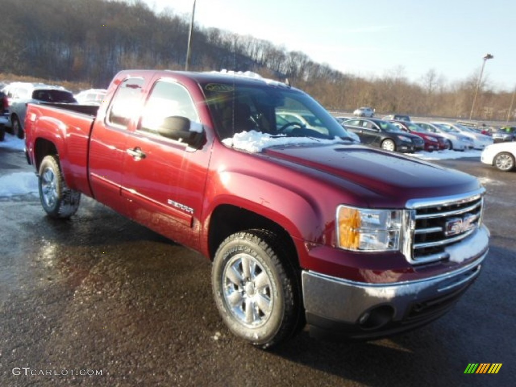 2013 Sierra 1500 SLE Extended Cab 4x4 - Sonoma Red Metallic / Ebony photo #4