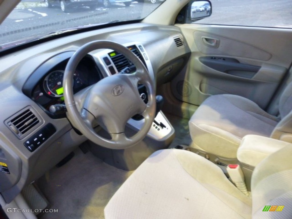 2007 Tucson SE 4WD - Mesa Red Metallic / Beige photo #17