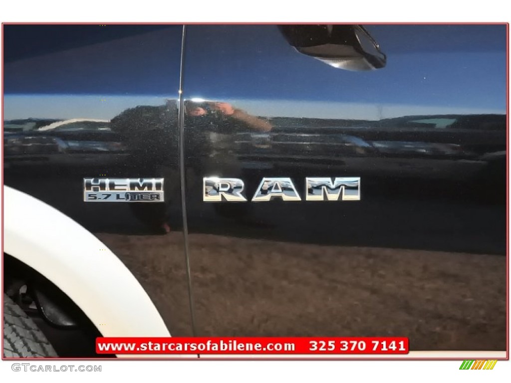 2010 Ram 1500 Laramie Crew Cab 4x4 - Brilliant Black Crystal Pearl / Light Pebble Beige/Bark Brown photo #2