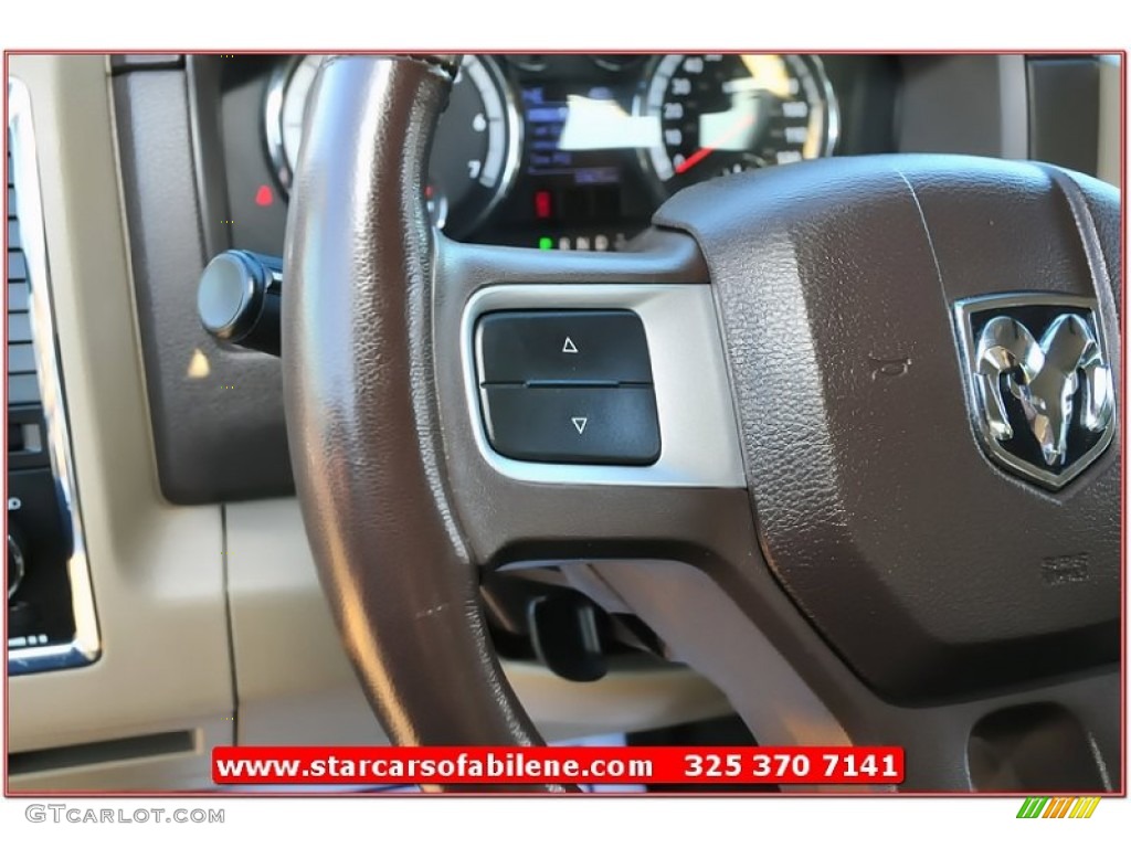 2010 Ram 1500 Laramie Crew Cab 4x4 - Brilliant Black Crystal Pearl / Light Pebble Beige/Bark Brown photo #21