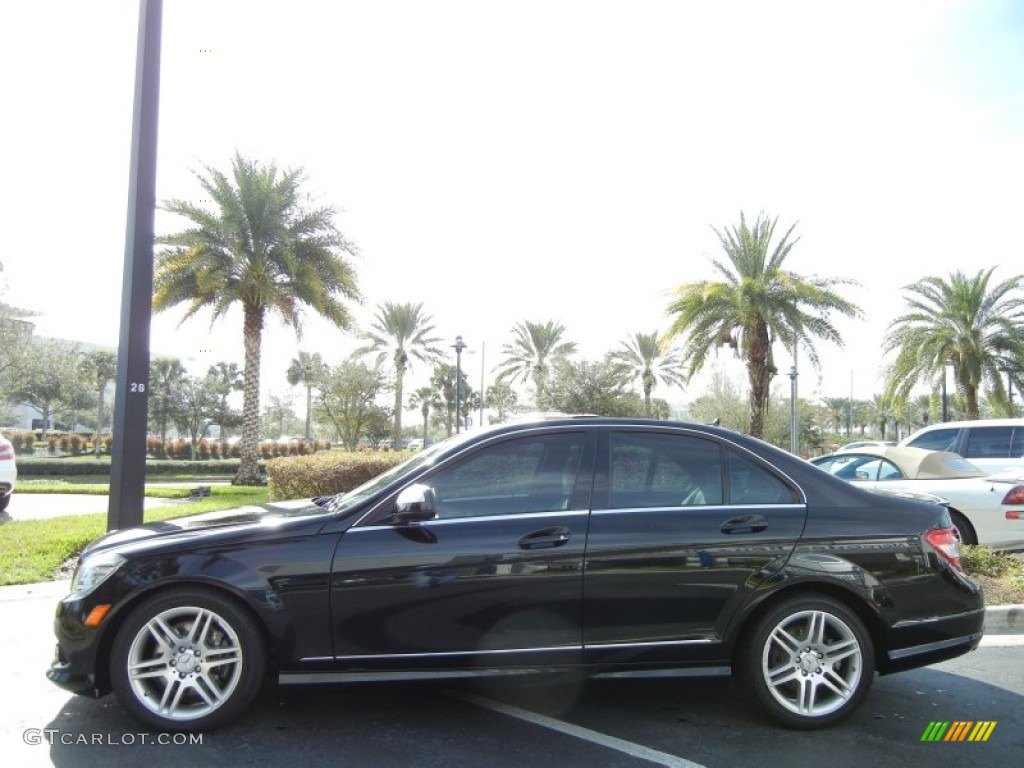 Obsidian Black Metallic 2009 Mercedes-Benz C 350 Sport Exterior Photo #75295234