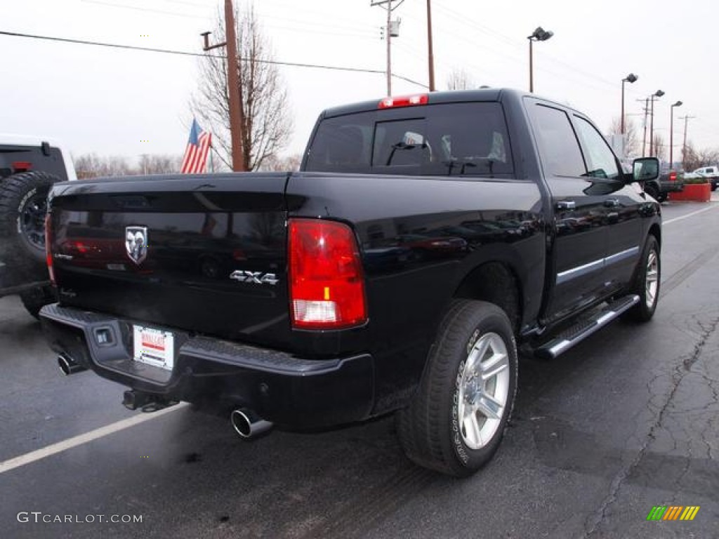 2012 Ram 1500 Laramie Longhorn Crew Cab 4x4 - Black / Dark Slate Gray/Russet photo #3