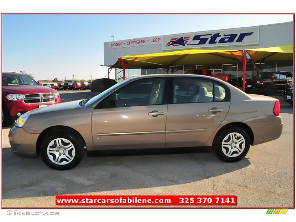 2007 Malibu LS Sedan - Amber Bronze Metallic / Titanium Gray photo #2