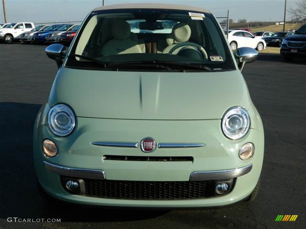 2013 500 c cabrio Lounge - Verde Chiaro (Light Green) / Marrone/Avorio (Brown/Ivory) photo #2
