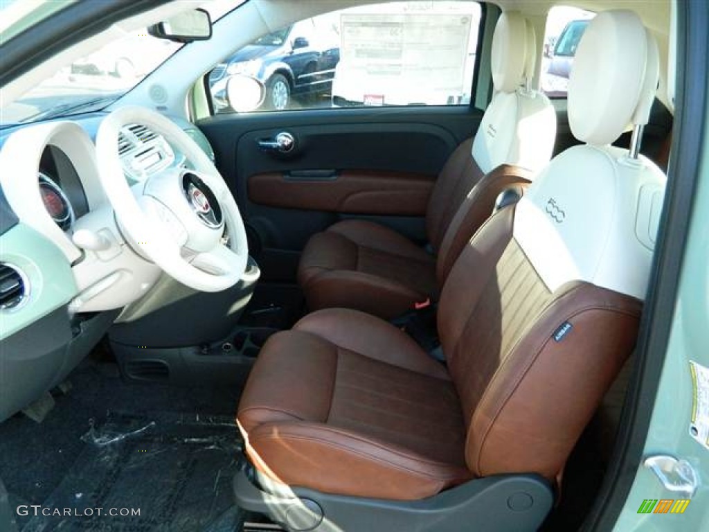Marrone/Avorio (Brown/Ivory) Interior 2013 Fiat 500 c cabrio Lounge Photo #75300210