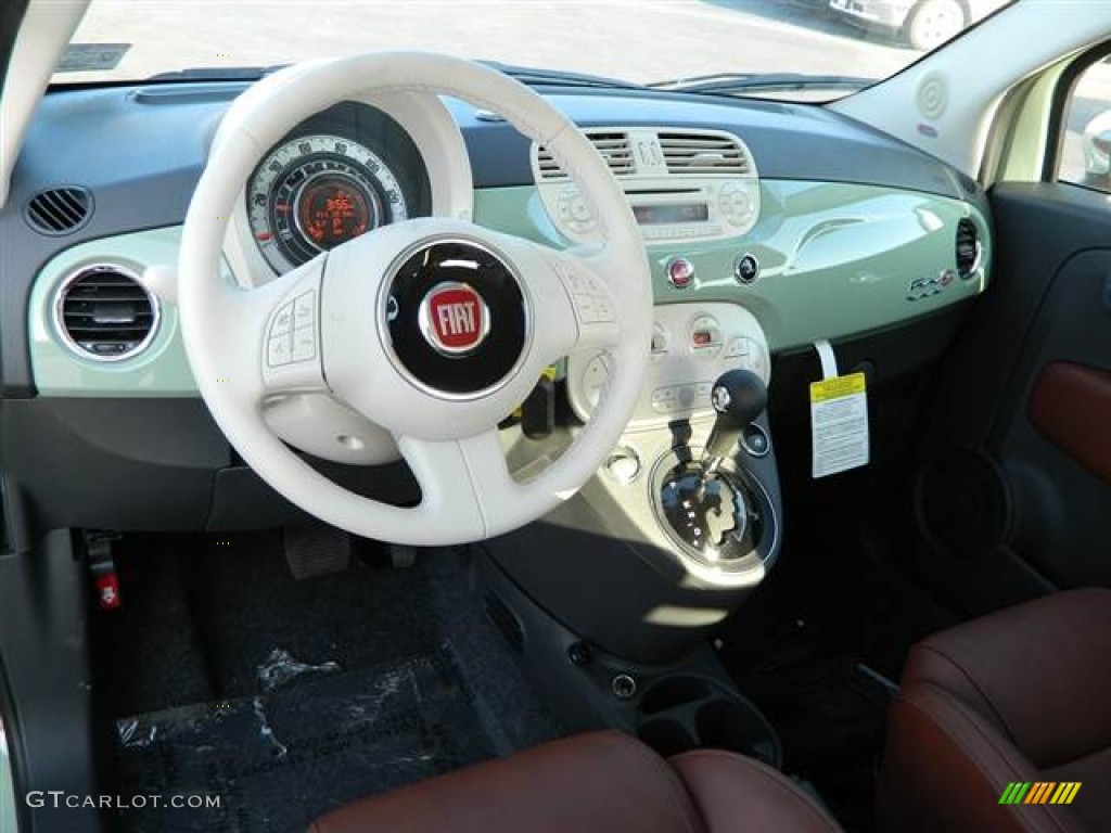 2013 Fiat 500 c cabrio Lounge Marrone/Avorio (Brown/Ivory) Dashboard Photo #75300237