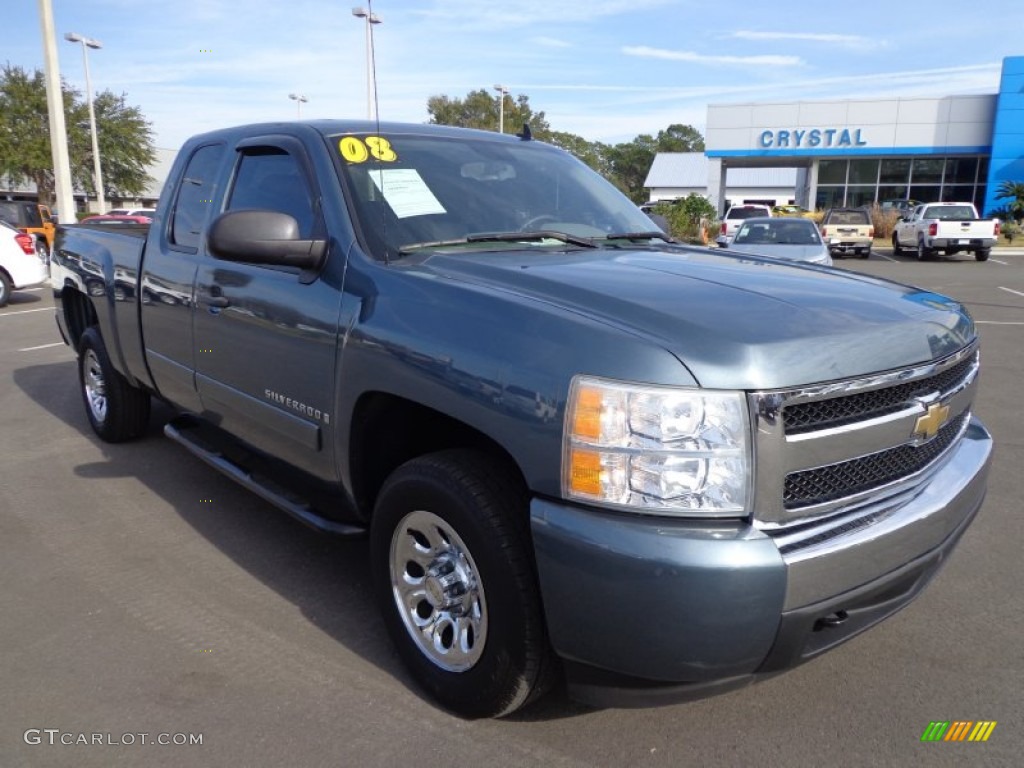 2008 Silverado 1500 Work Truck Extended Cab - Blue Granite Metallic / Dark Titanium photo #10