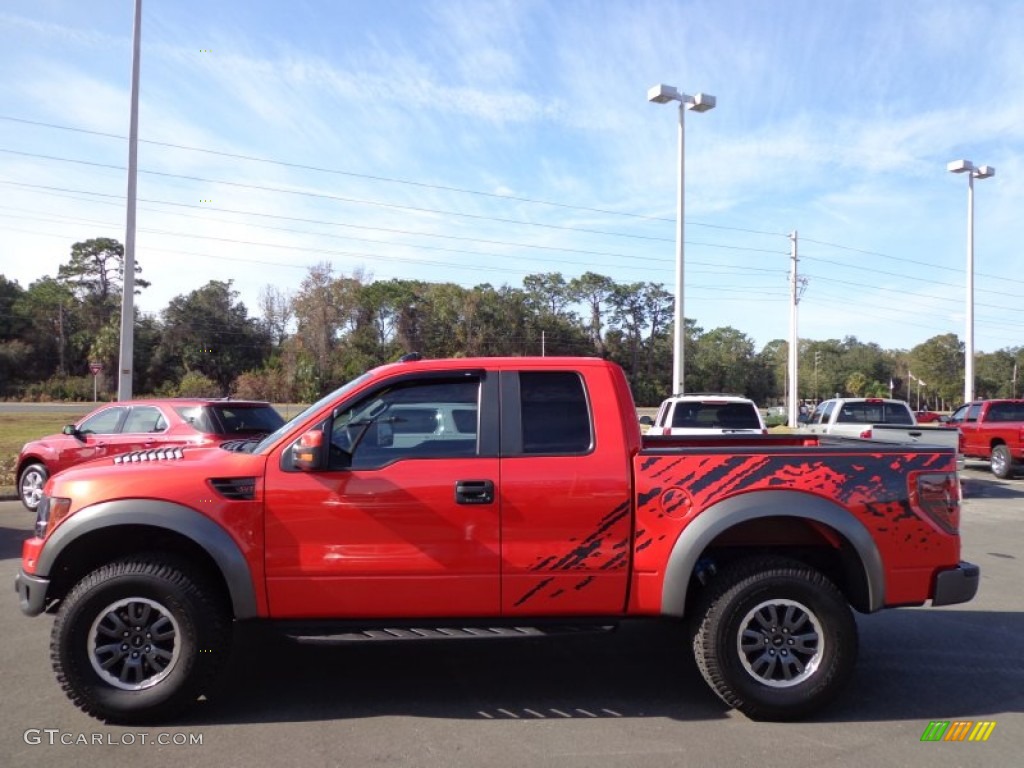 2010 F150 SVT Raptor SuperCab 4x4 - Molten Orange Tri Coat / Black photo #2