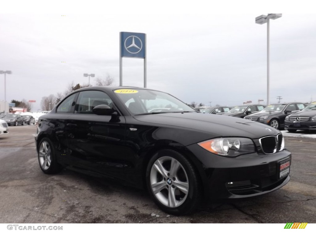 2009 1 Series 128i Coupe - Jet Black / Black photo #3